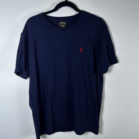 Polo by Ralph Lauren Other - Polo Ralph Lauren T-Shirt Mens Large Navy Blue Red Pony Logo Cotton Crew Neck